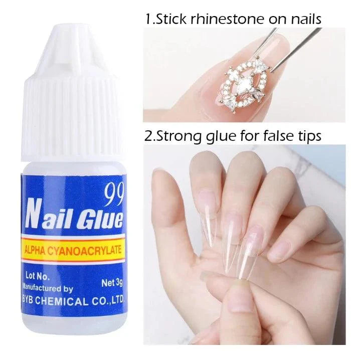 Pack Of 5 β Strong Nail Glue For Nail Art, Decorations & Artificial Nails β Quick-drying Adhesive For Press-ons, Nail Tips, Rhinestones & Diy Manicure