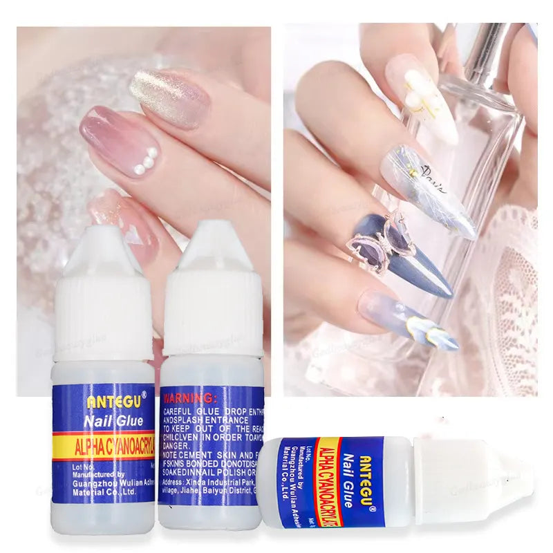 Pack Of 5 β Strong Nail Glue For Nail Art, Decorations & Artificial Nails β Quick-drying Adhesive For Press-ons, Nail Tips, Rhinestones & Diy Manicure